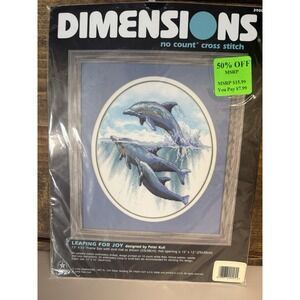 VTG by Dimensions Gallery cross stitch Dolphins Designed By Peter Kull Sealed